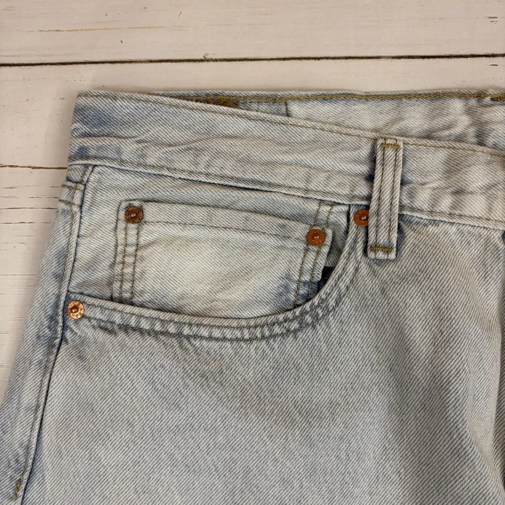 Levi's 555 '96 Relaxed Straight Jeans Mens 36x32 Light Blue Denim Zip Fly
